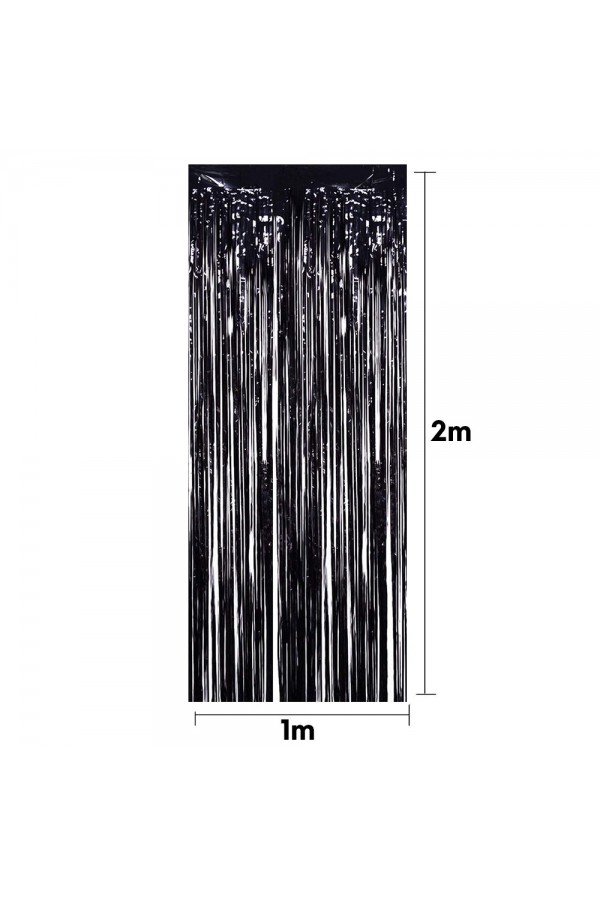 Arka Fon Kapı Perdesi 100x200 Siyah